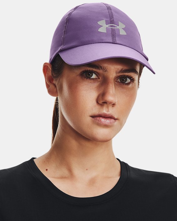 女士UA Shadow Run Adjustable運動帽 in Purple image number 2